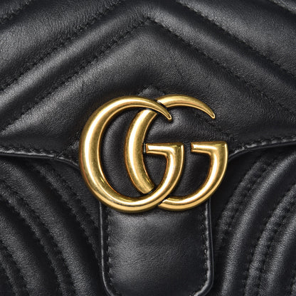 Gucci Calfskin Matelasse Mini GG Marmont Shoulder Bag Black 11 of 15