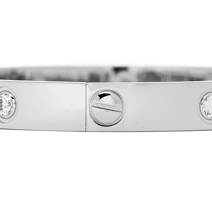 Cartier 18K White Gold 10 Diamond LOVE Bracelet 16 4 of 7