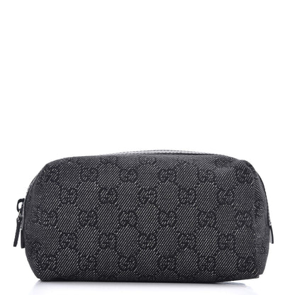 Gucci Denim Monogram Cosmetic Case Black 1 of 8