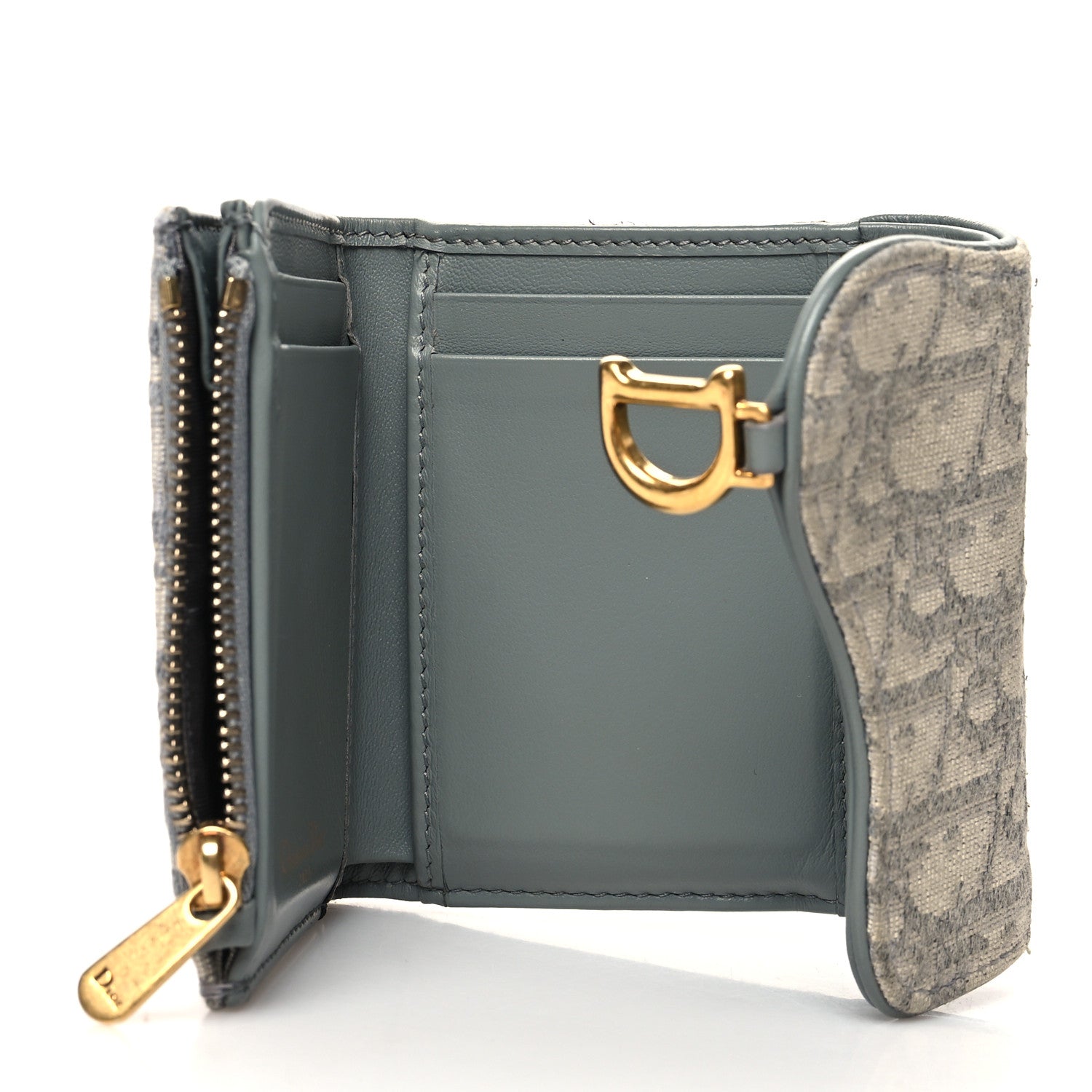 Christian Dior Oblique Saddle Lotus Wallet Grey 5 of 12