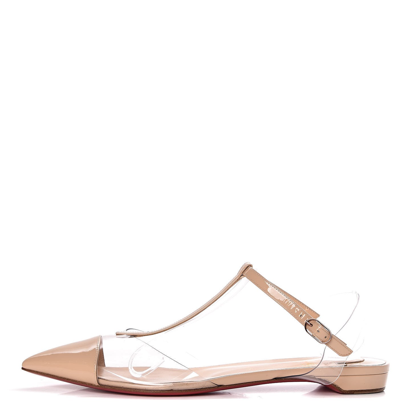 Patent PVC Nosy Flats 41.5 Nude Transparent