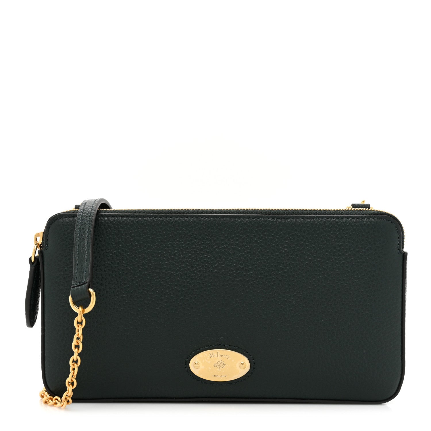 Mulberry Small Classic Grain East West Plaque Chain Pouch Mulberry Green 1 of 10