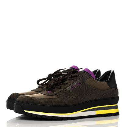 Louis Vuitton Epi Suede Mens Harlem Richelieu Sneakers 7.5 Brown Yellow 3 of 8