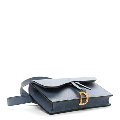 Christian Dior Grained Calfskin Saddle Belt Bag Denim Blue 4 of 10