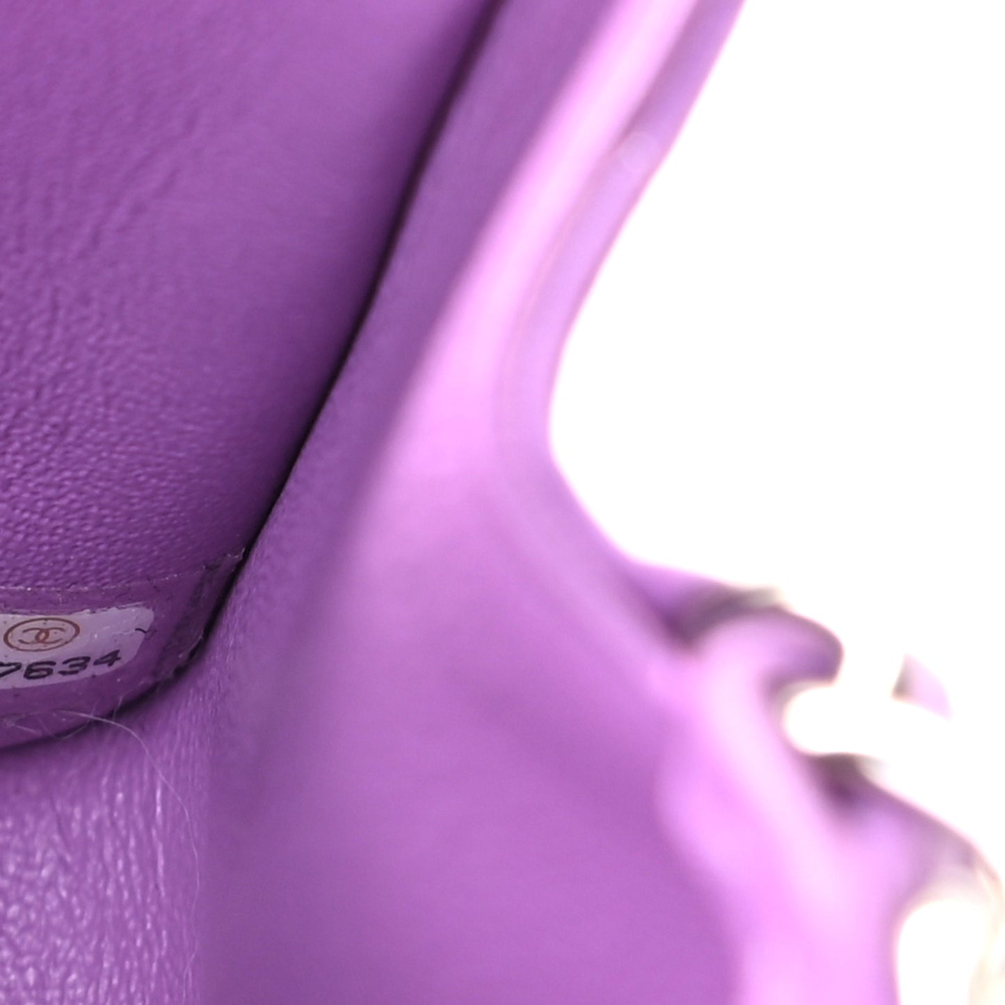 Lambskin Quilted Mini Square Flap Purple