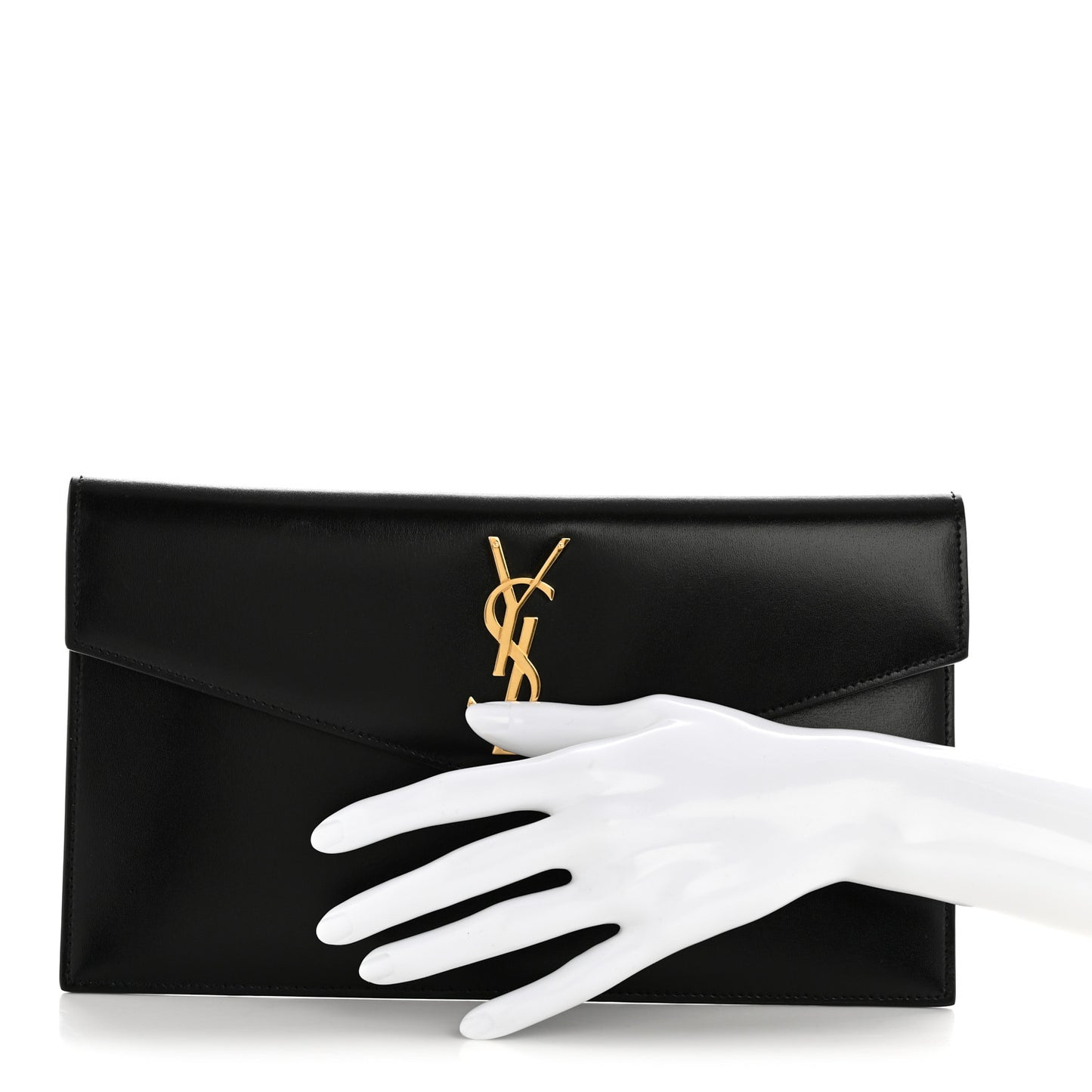 Smooth Shiny Calfskin Monogram Uptown Pouch Black