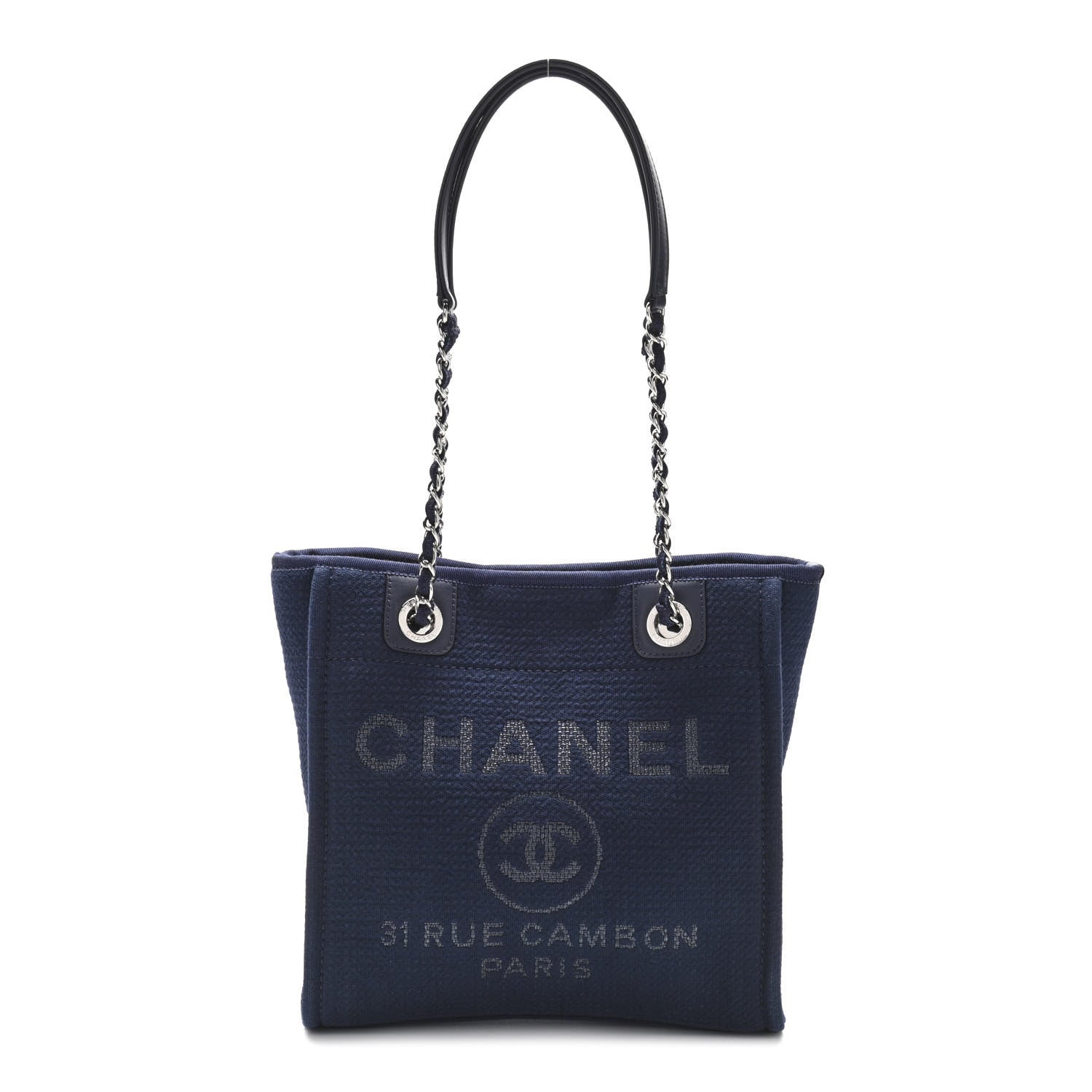 Chanel Mixed Fibers Mini Deauville Tote Dark Blue 1 of 11