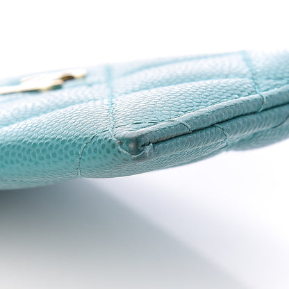 Chanel Caviar Quilted Card Holder Turquoise 10 of 12