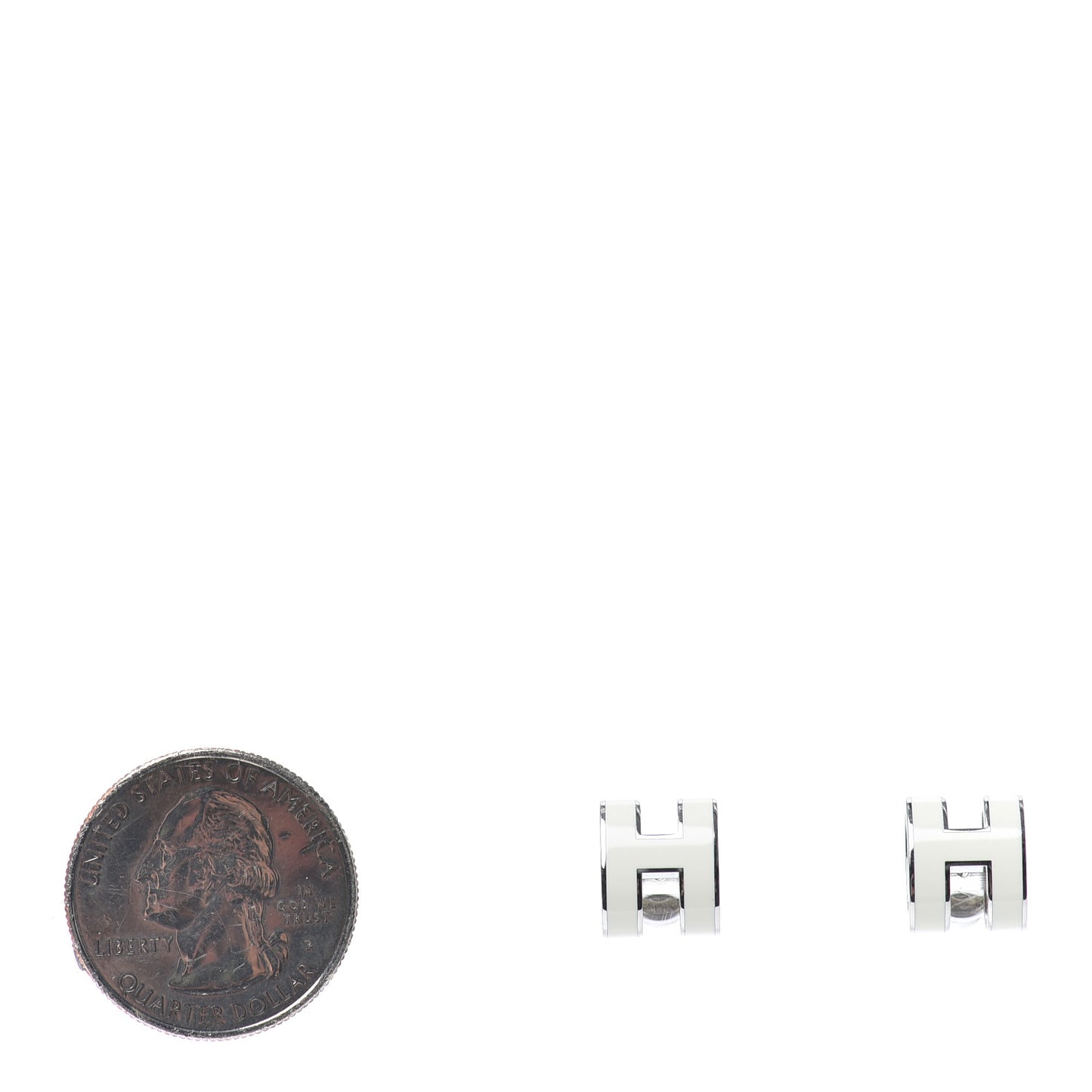 Palladium Lacquered Pop H Earrings White