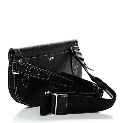Christian Dior X KAWS Grained Calfskin Saddle Pouch Black 2 of 9