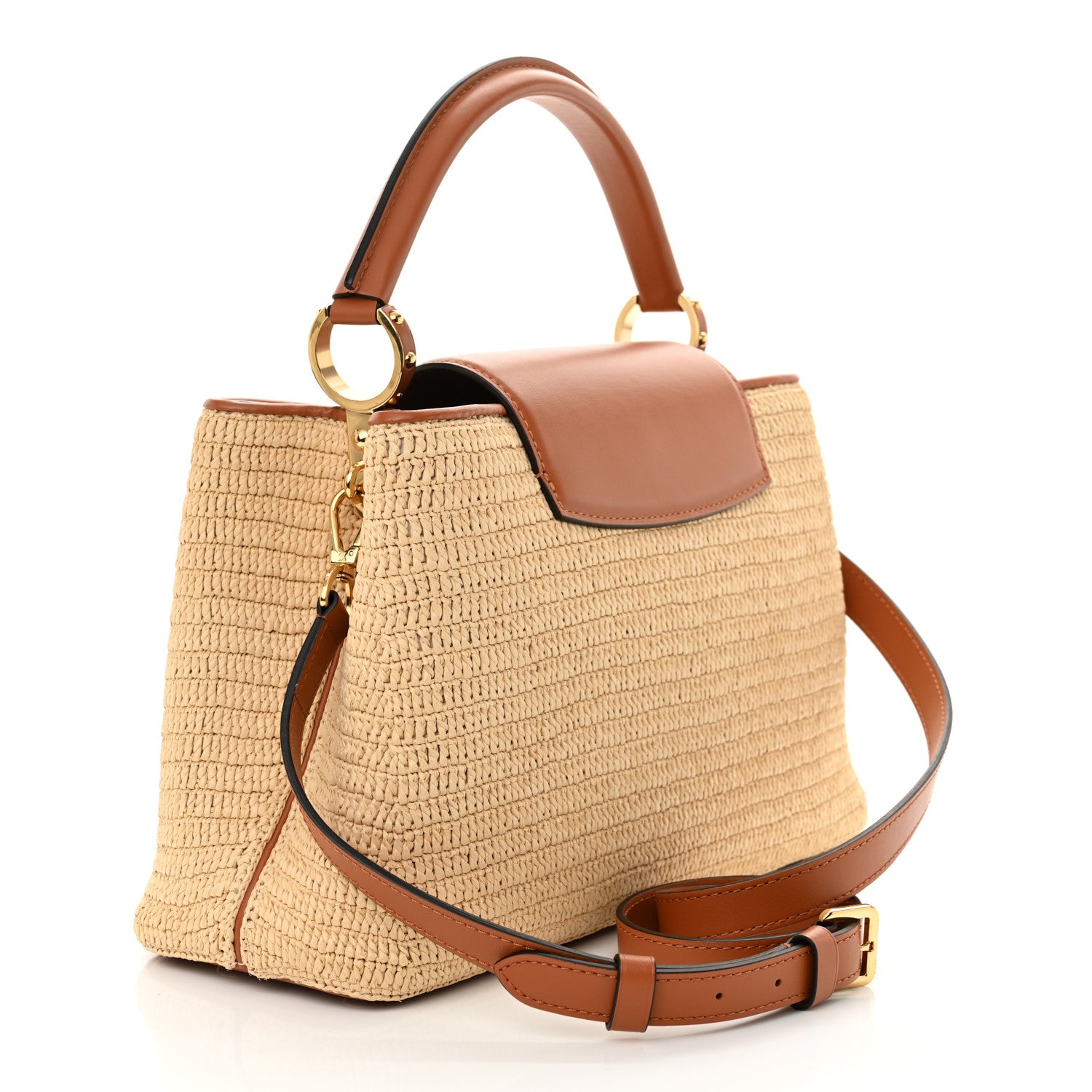 Louis Vuitton Raffia Capucines MM Caramel Ecru 3 of 10