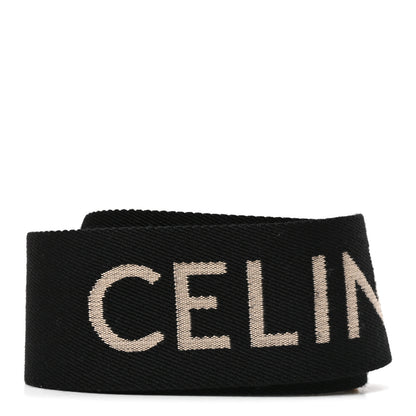 Celine Jacquard Wool Logo Short Strap Black Beige 2 of 4
