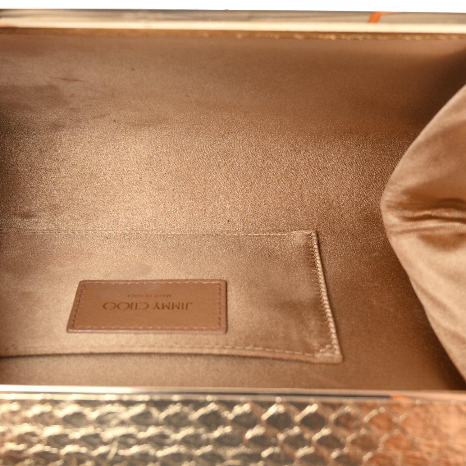 Jimmy Choo Metallic Snakeskin Cayla Clutch Gold 5 of 6