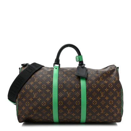 Louis Vuitton Monogram Macassar Keepall Bandouliere 50 Minty Green 1 of 11