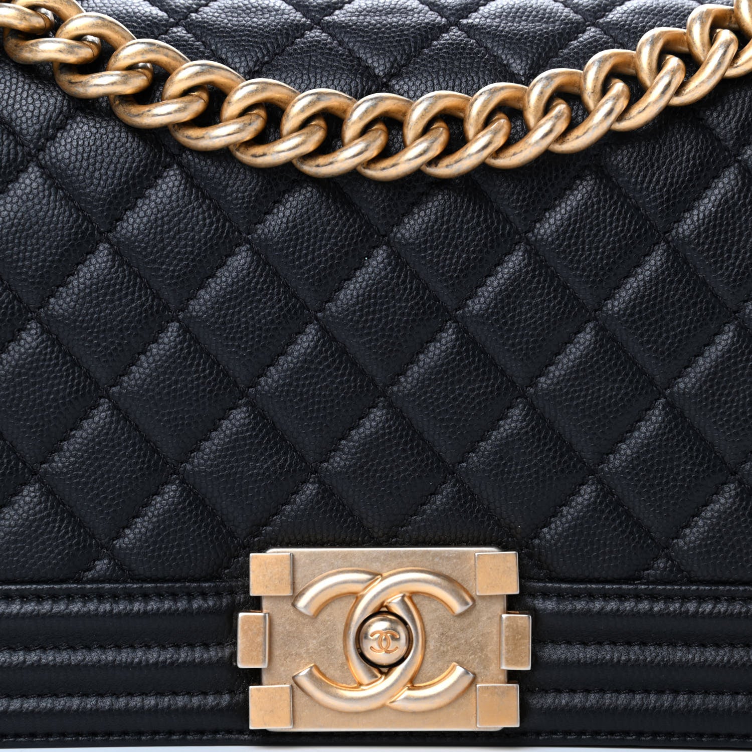 Chanel Caviar Quilted Medium Boy Flap Black 8 of 12