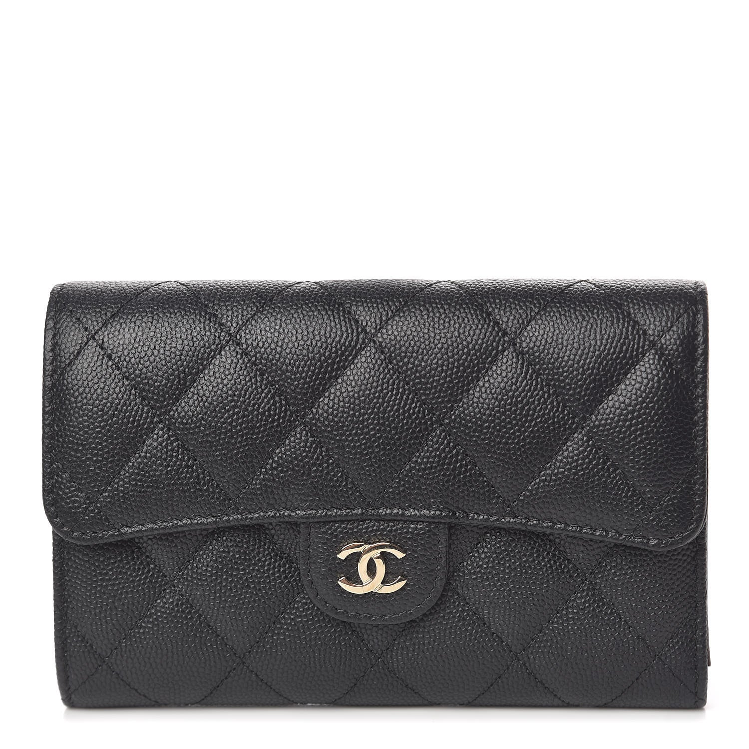 Chanel Caviar Quilted Medium Flap Wallet Black 1 of 9