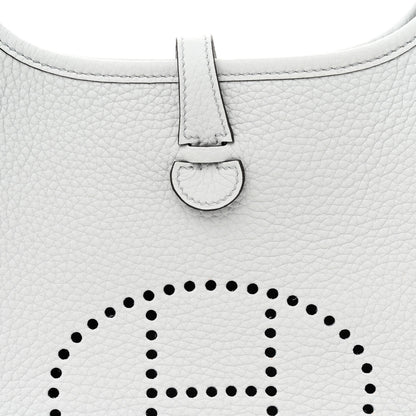 Hermes Taurillon Clemence Amazone Evelyne TPM Bleu Pale Etain 8 of 10