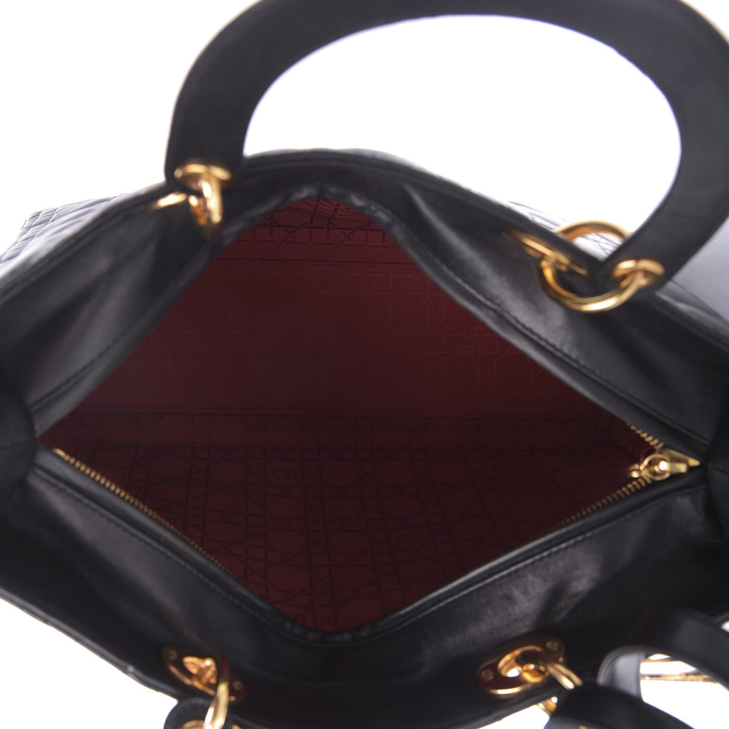 Lambskin Cannage Large Lady Dior Black