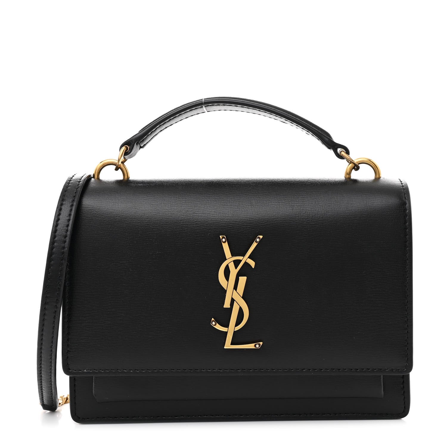Saint Laurent Calfskin Monogram Sunset Chain Wallet Black 1 of 12