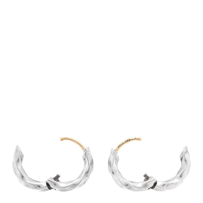 David Yurman Sterling Silver Cable Edge Huggie Hoop Earrings 3 of 4