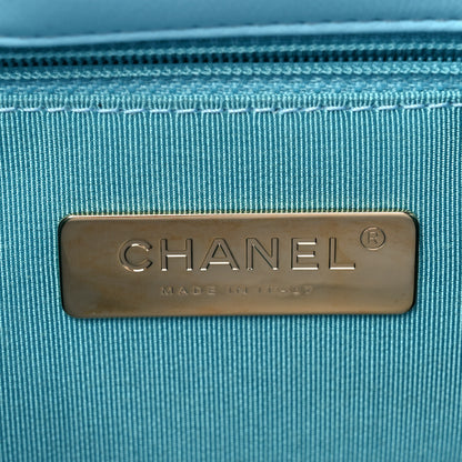 Chanel Shiny Lambskin Quilted Medium Chanel 19 Flap Light Blue 6 of 10