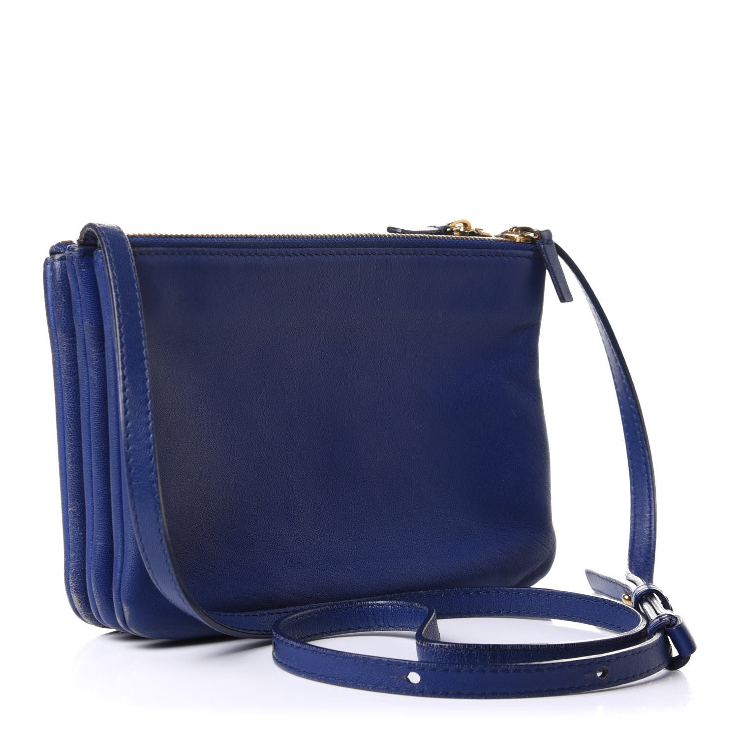 Celine Lambskin Small Trio Crossbody Bag Indigo 2 of 9