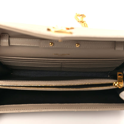 Saint Laurent Grain De Poudre Matelasse Chevron Monogram Chain Wallet Nude Powder 5 of 9