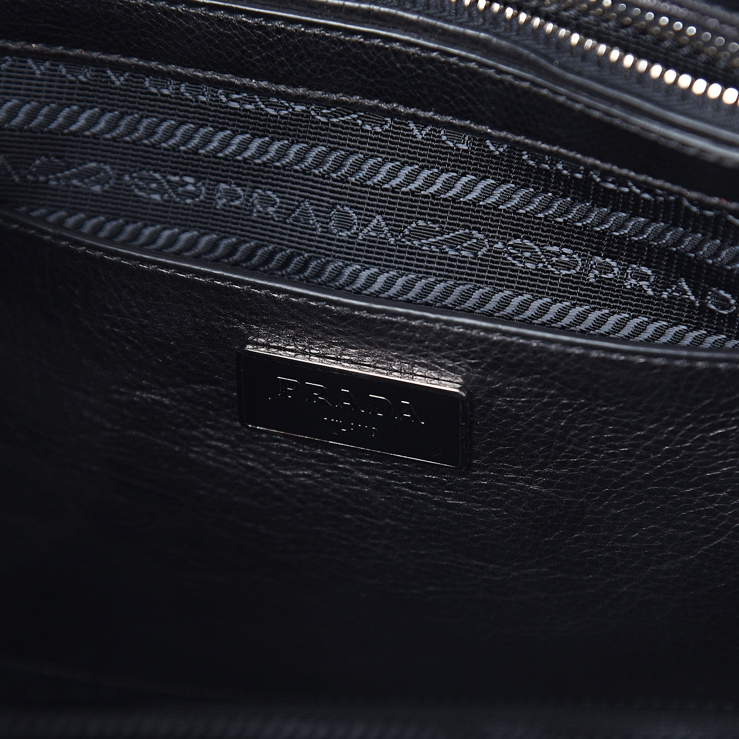 Prada Glace Calf Twin Pocket Tote Black 5 of 8
