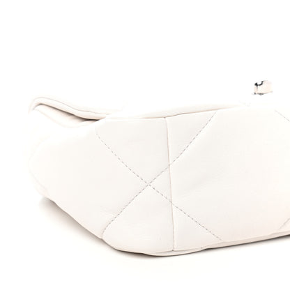 Chanel Glossy Calfskin Quilted Medium Chanel 19 Flap White Black 7 of 8