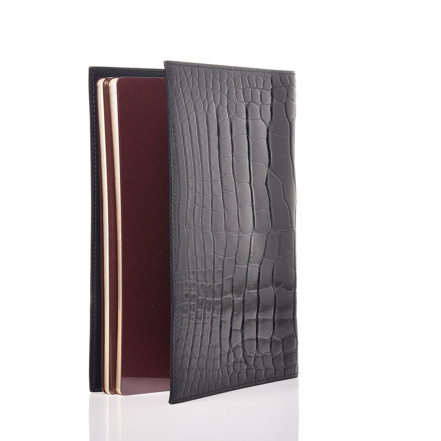 Shiny Alligator Notebook Cover Black