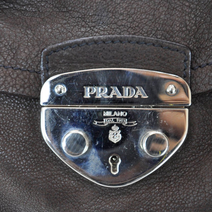 Prada Leather Antic Easy A Foldover Pushlock Flap Shoulder Bag 7 of 12