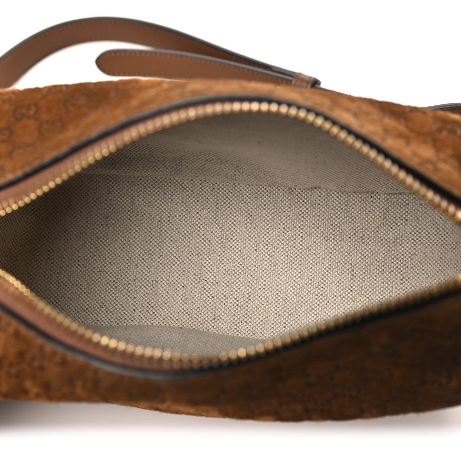 Gucci Suede GG Monogram Half Horsebit Mini Shoulder Bag Brown 5 of 9