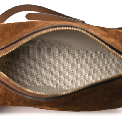 Gucci Suede GG Monogram Half Horsebit Mini Shoulder Bag Brown 5 of 9
