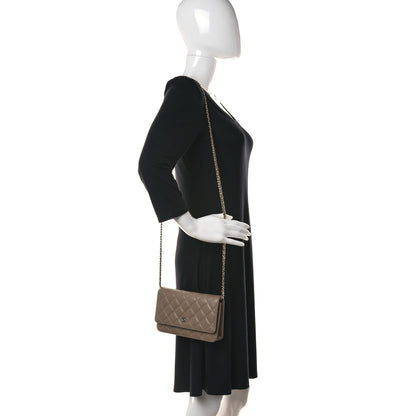 Chanel Caviar Quilted Wallet On Chain WOC Beige 2 of 11