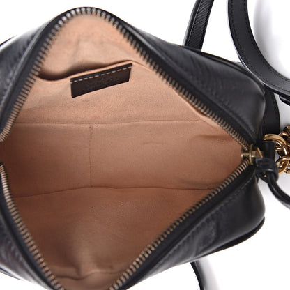 Gucci Calfskin Matelasse Mini GG Marmont Chain Shoulder Bag Black 5 of 13