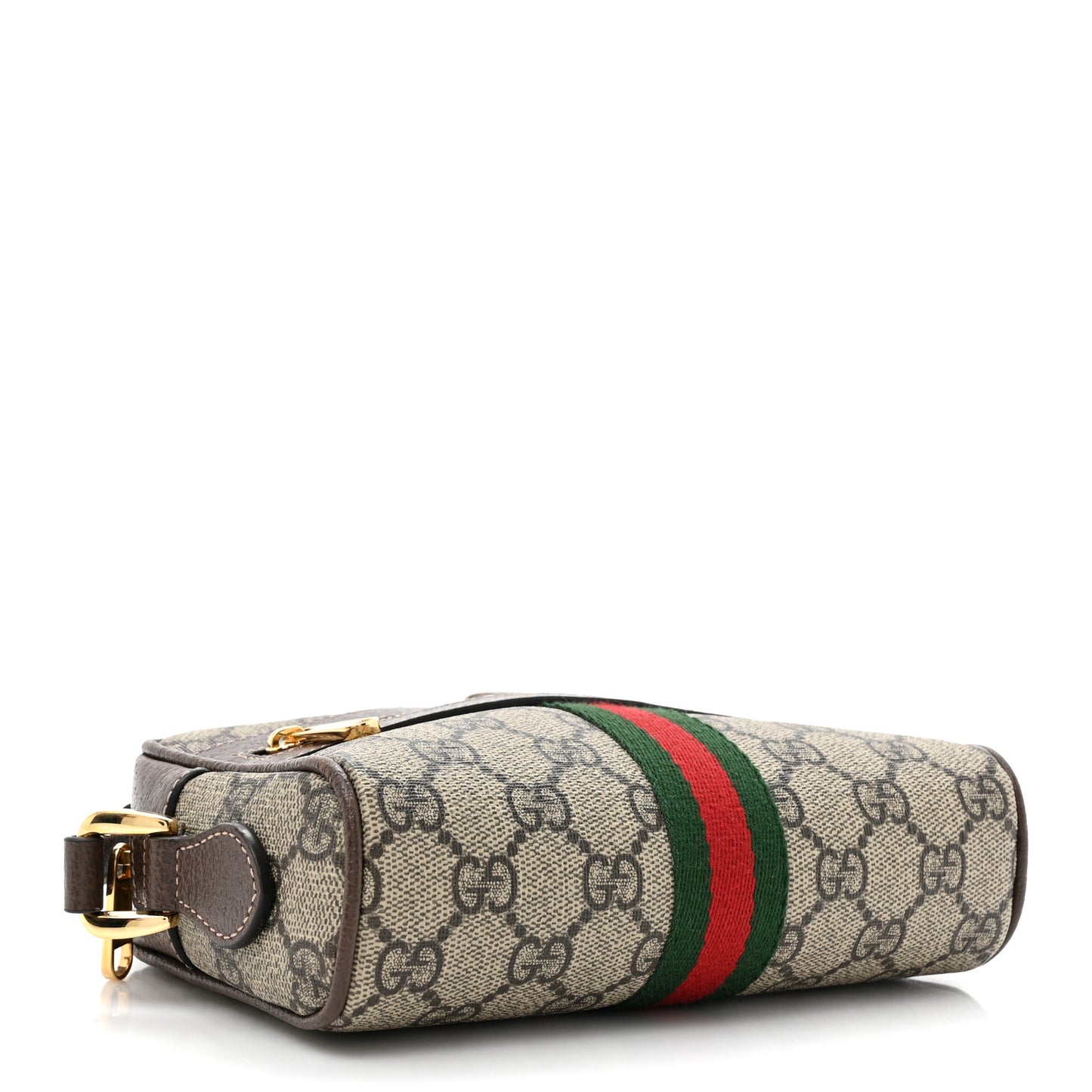 GG Supreme Monogram Web Mini Ophidia Shoulder Bag Brown