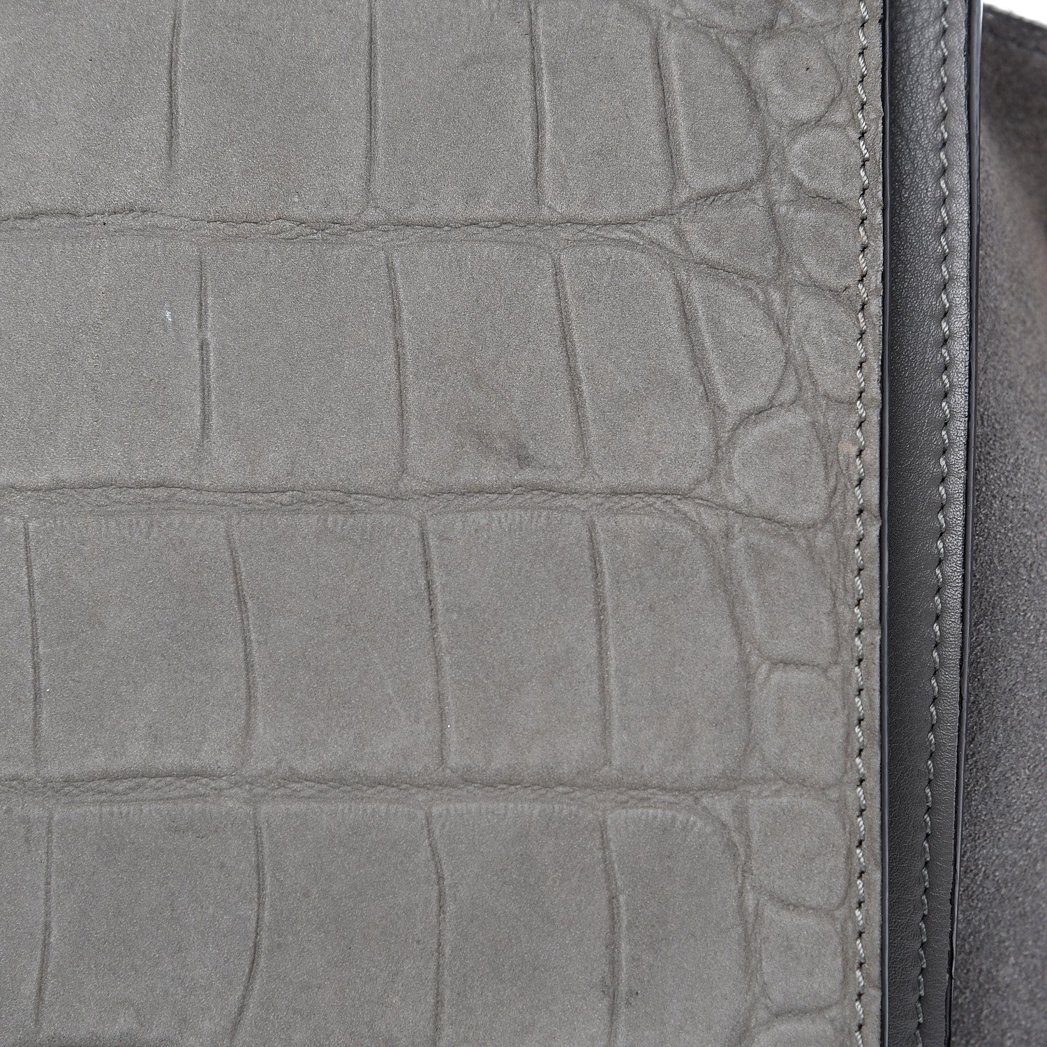 Celine Crocodile Embossed Nubuck Medium Trapeze Grey 19 of 23