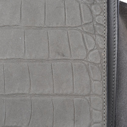 Celine Crocodile Embossed Nubuck Medium Trapeze Grey 19 of 23