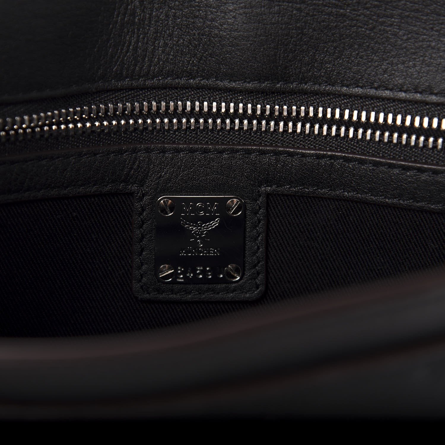 MCM Calfskin Ottomar Monogram Crossbody Bag Black 8 of 9