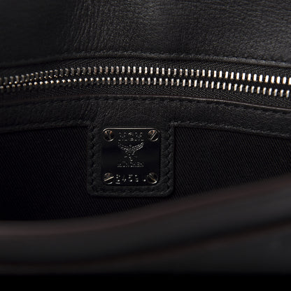 MCM Calfskin Ottomar Monogram Crossbody Bag Black 8 of 9