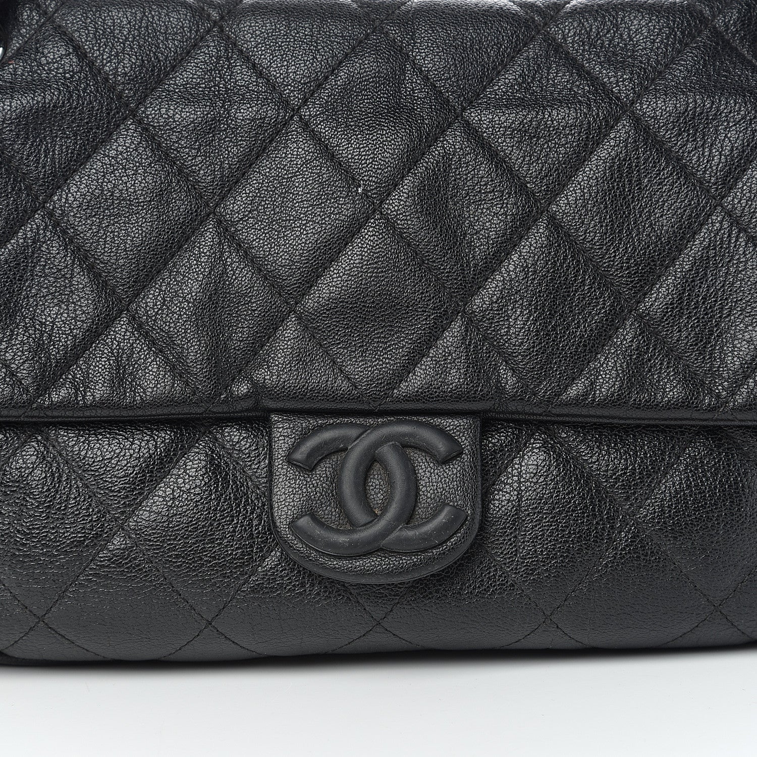 Chanel Calfskin Quilted Expandable Zip Flap Shoulder Bag Black 13 of 17