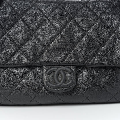 Chanel Calfskin Quilted Expandable Zip Flap Shoulder Bag Black 13 of 17