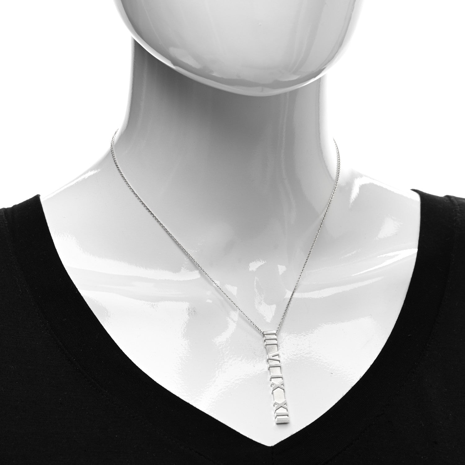 Tiffany Sterling Silver Atlas Bar Pendant Necklace 2 of 4