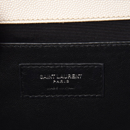 Saint Laurent Grain De Poudre Textured Mixed Matelasse Medium Triquilt Monogram Satchel Porcellana 8 of 8