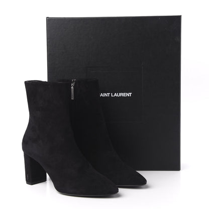 Saint Laurent Suede Loulou 95 Ankle Zip Boot 38.5 Black 9 of 9