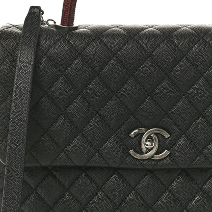 Chanel Caviar Lizard Quilted Large Coco Handle Flap Black 8 of 11