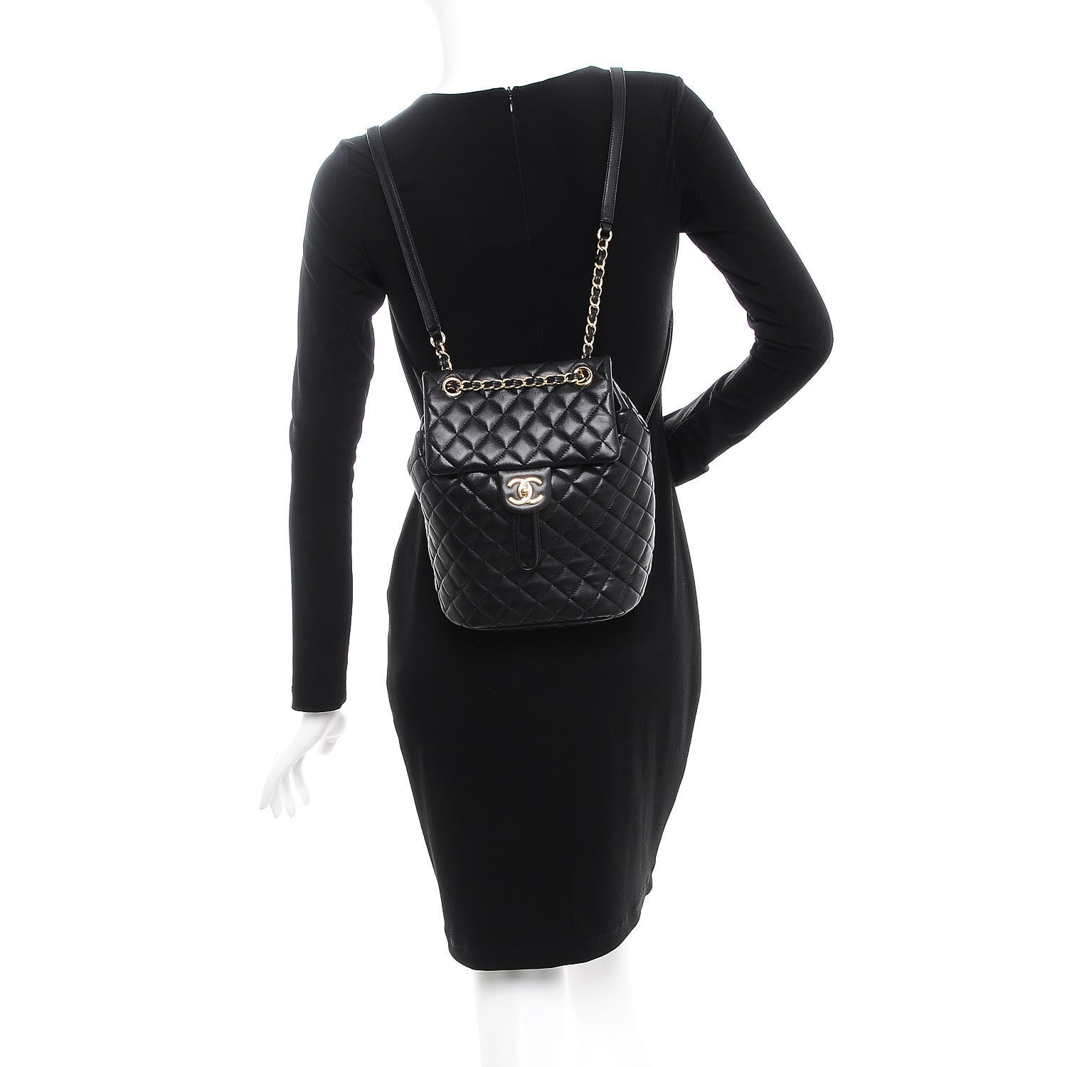 Chanel Lambskin Quilted Small Urban Spirit Backpack Black 2 of 7