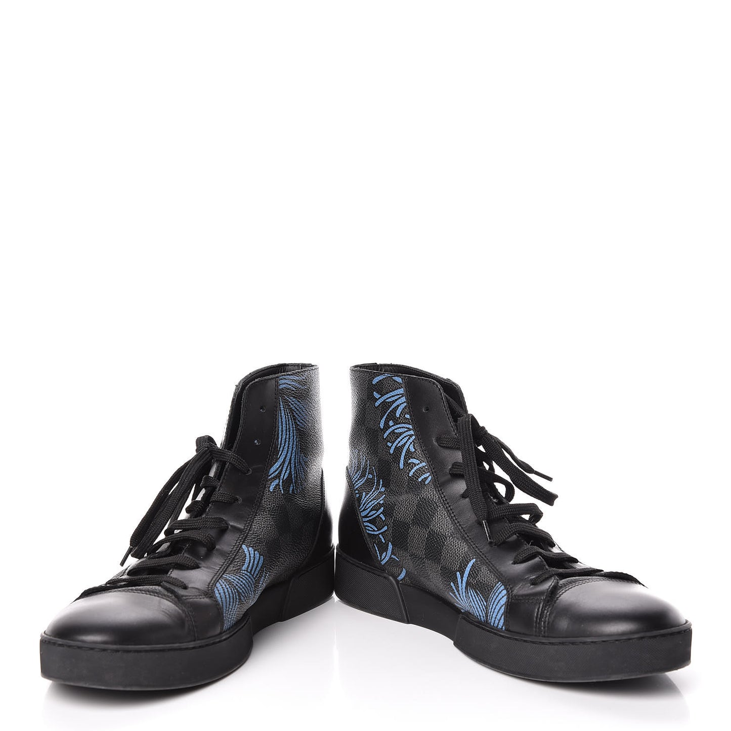 Damier Graphite Rope High Top Sneakers 6.5 Blue