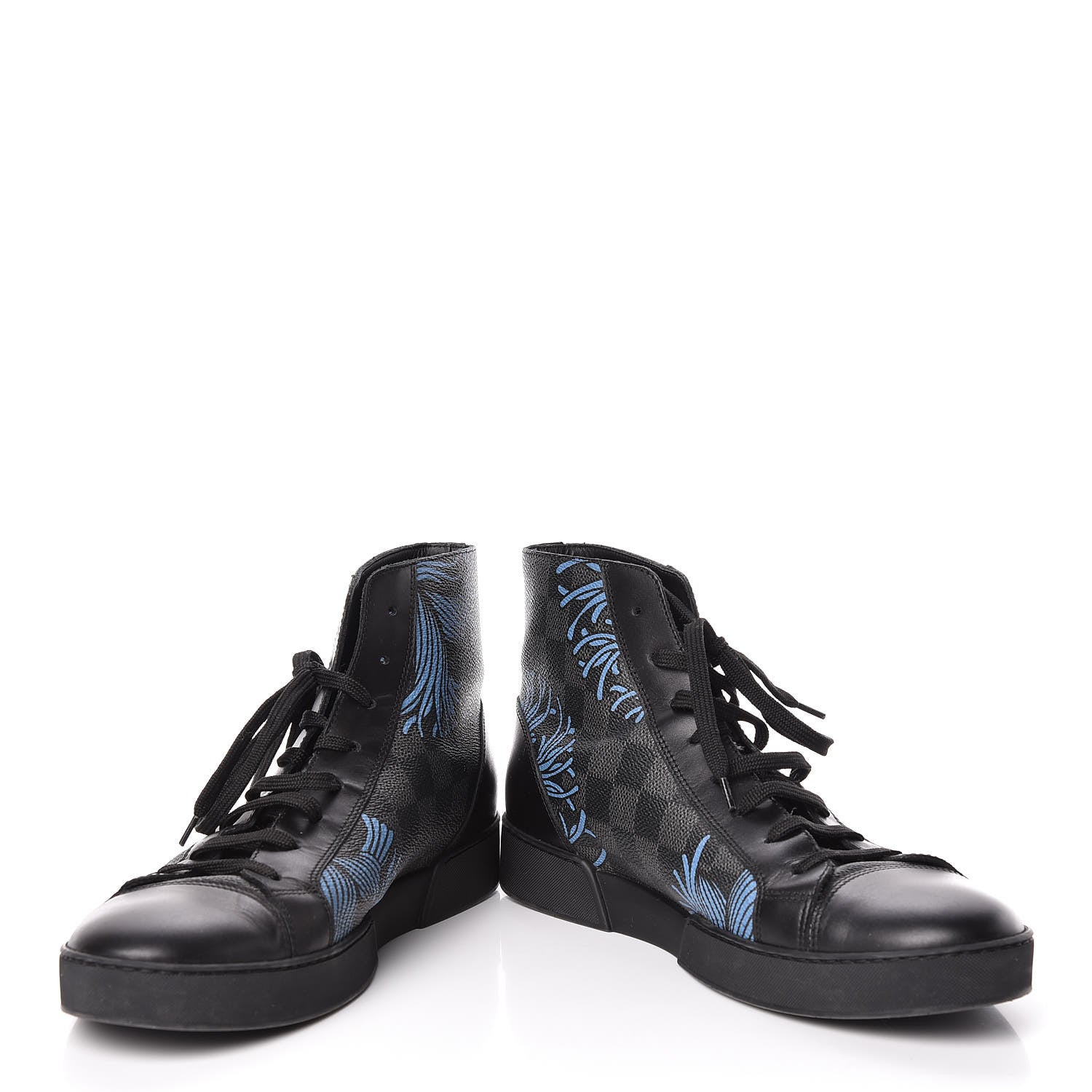 Louis Vuitton Damier Graphite Rope High Top Sneakers 6.5 Blue 6 of 12