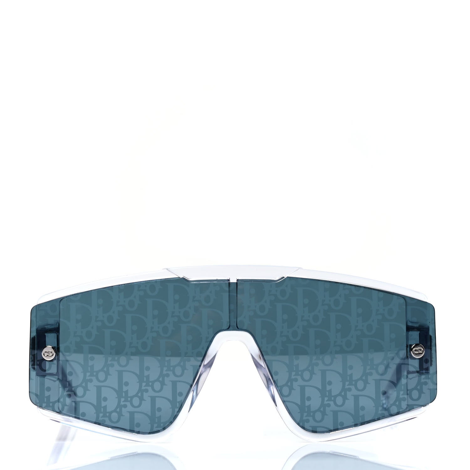 Christian Dior Acetate Oblique Diorxtrem MU Mask Sunglasses Crystal Smoke Mirror 2 of 4